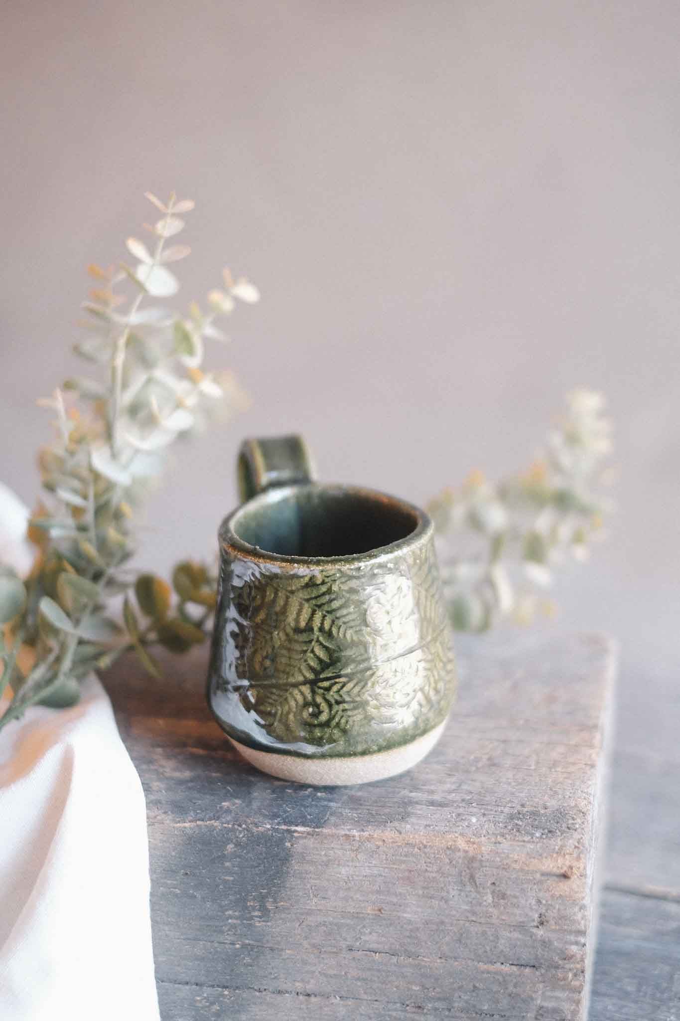 Handbuilt Ceramic Mug — Jade Pattern