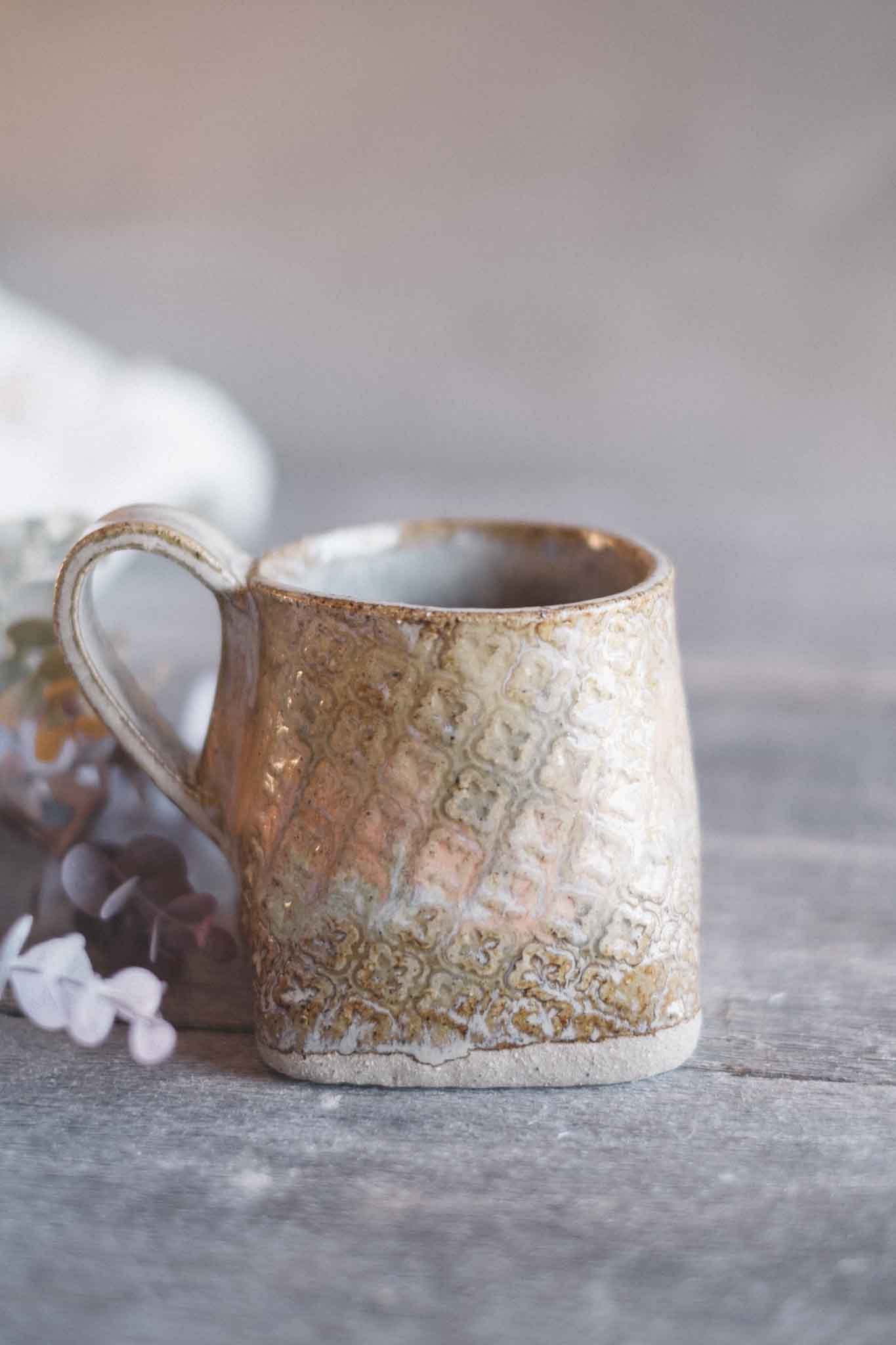 Large Handbuilt Square Mug —  Pattern