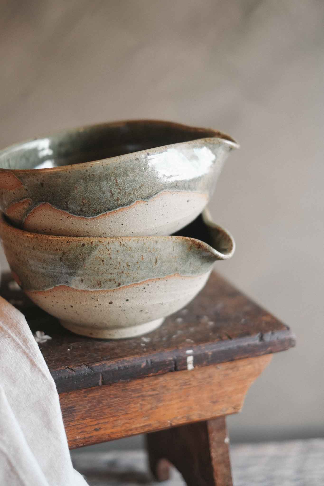 Wild Clay Mixing Bowl with Pouring Spout – Functional Beauty