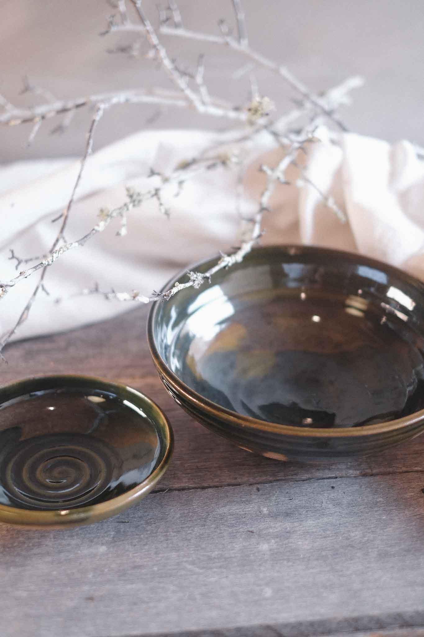 Jade Wild Clay Dipping Bowl