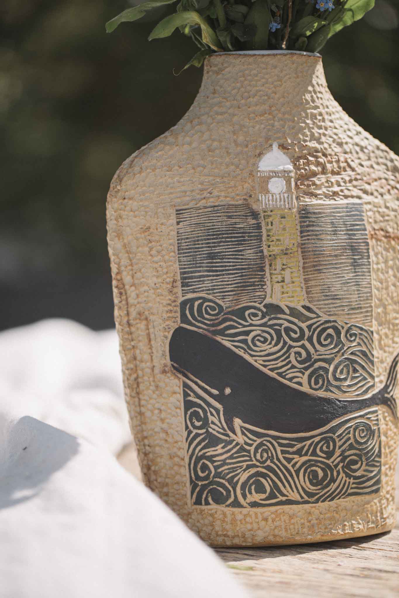 Whale Vase - Jane Chapman Collaboration