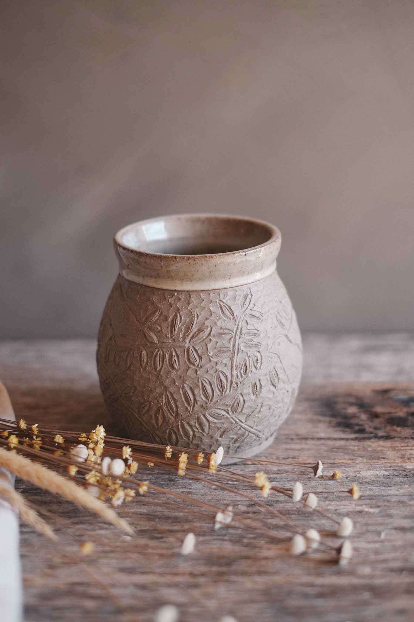 Moon Jar with Carved Bird — in collaboration with Jane Chapman