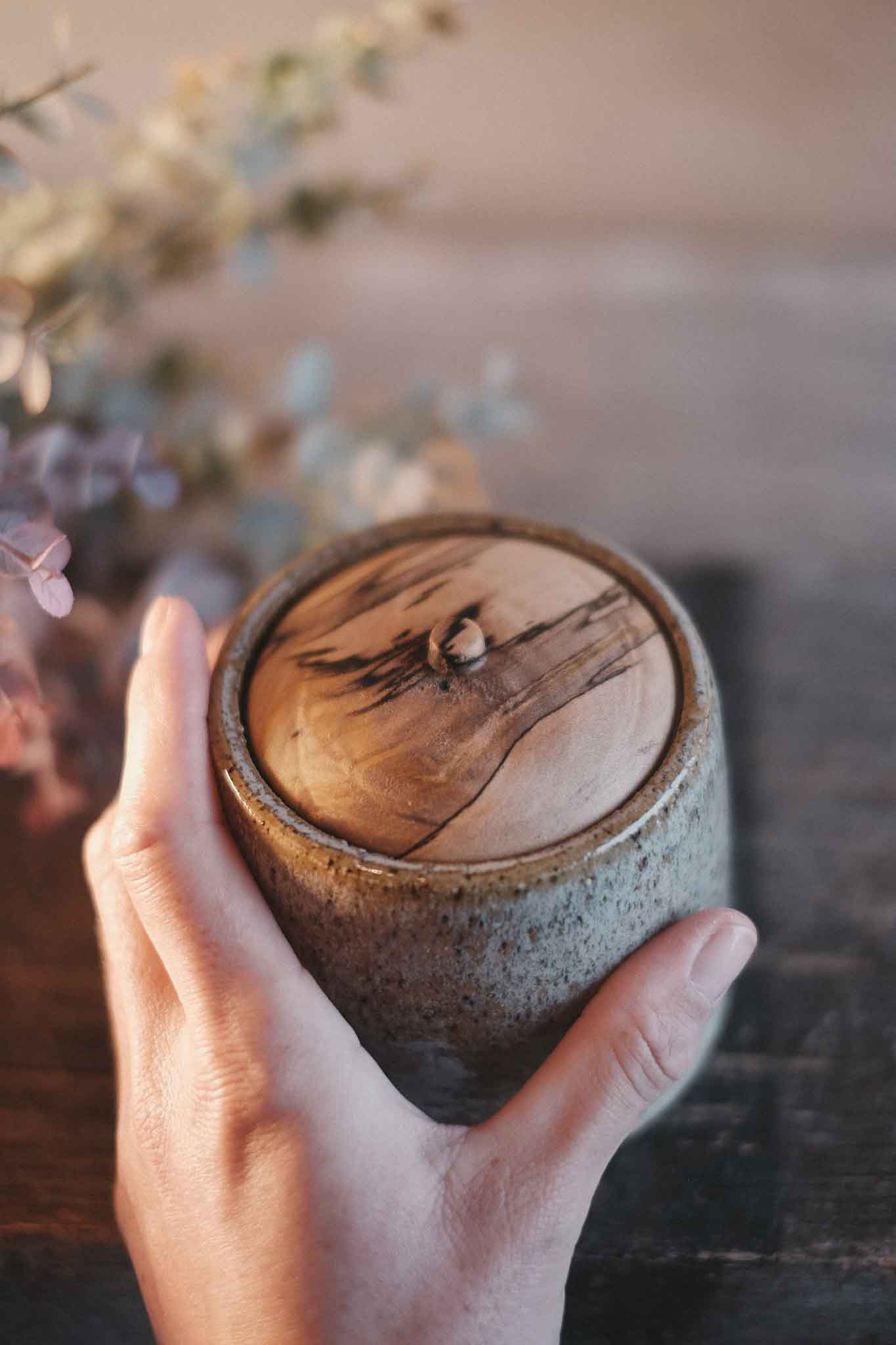 Ceramic Jar with Blackheart Sassafras Lid — Medium