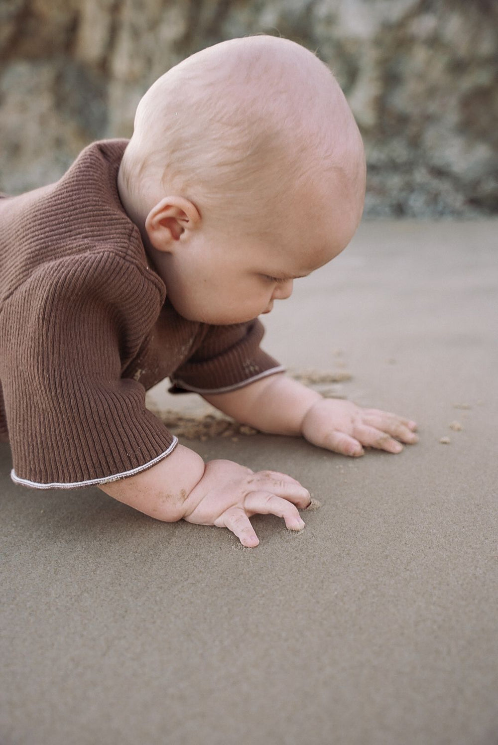 RIBBED ROMPER | CACAO