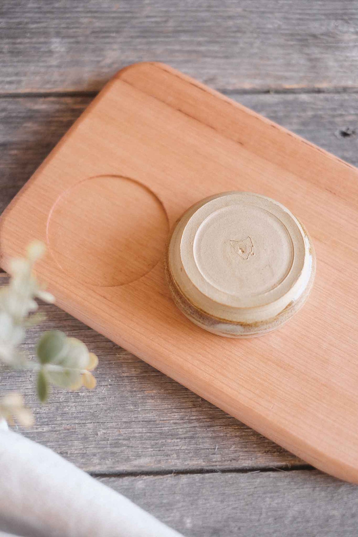 Serving Board w/ Wild Clay Bowl — 45cm x 18cm