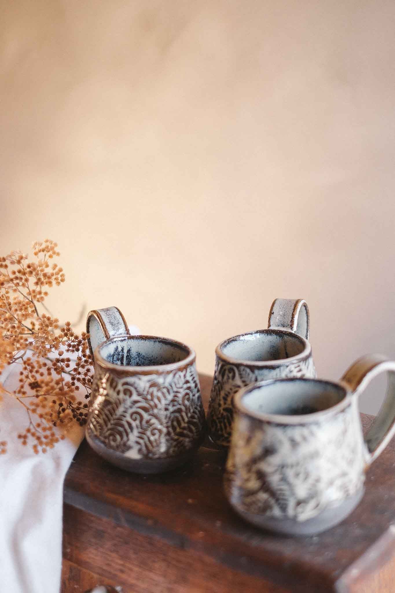 Black Clay Fern Mug – 300ml