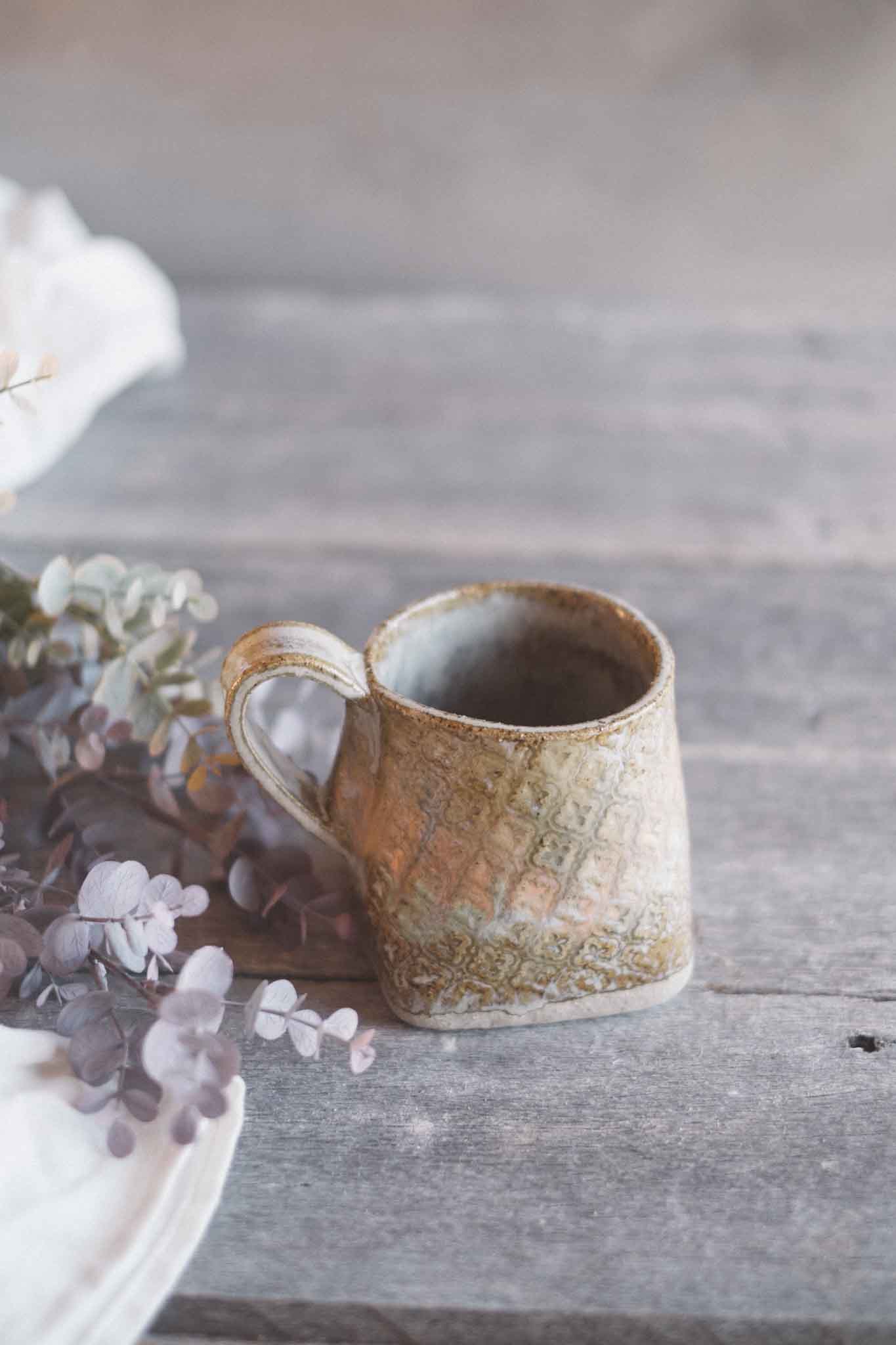 Large Handbuilt Square Mug —  Pattern