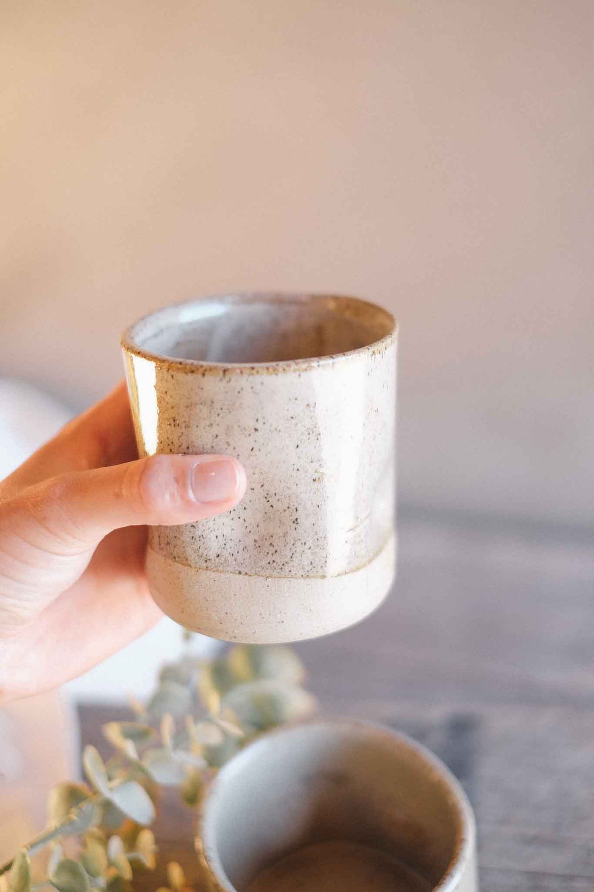 Latte Cup – Dimpled Wabi Sabi – Binalong Glaze – 320–350ml