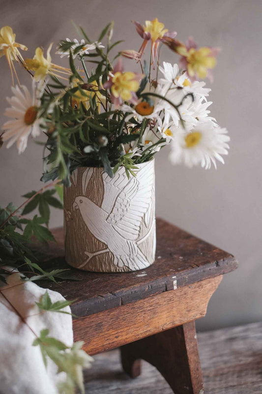 Bird and Florals Vase 1