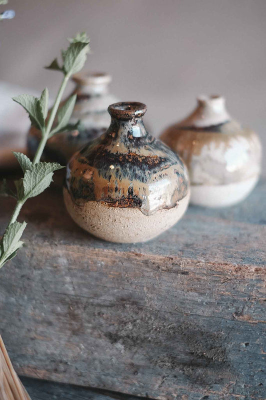 Handcrafted Wild Clay Bud Vase — Small