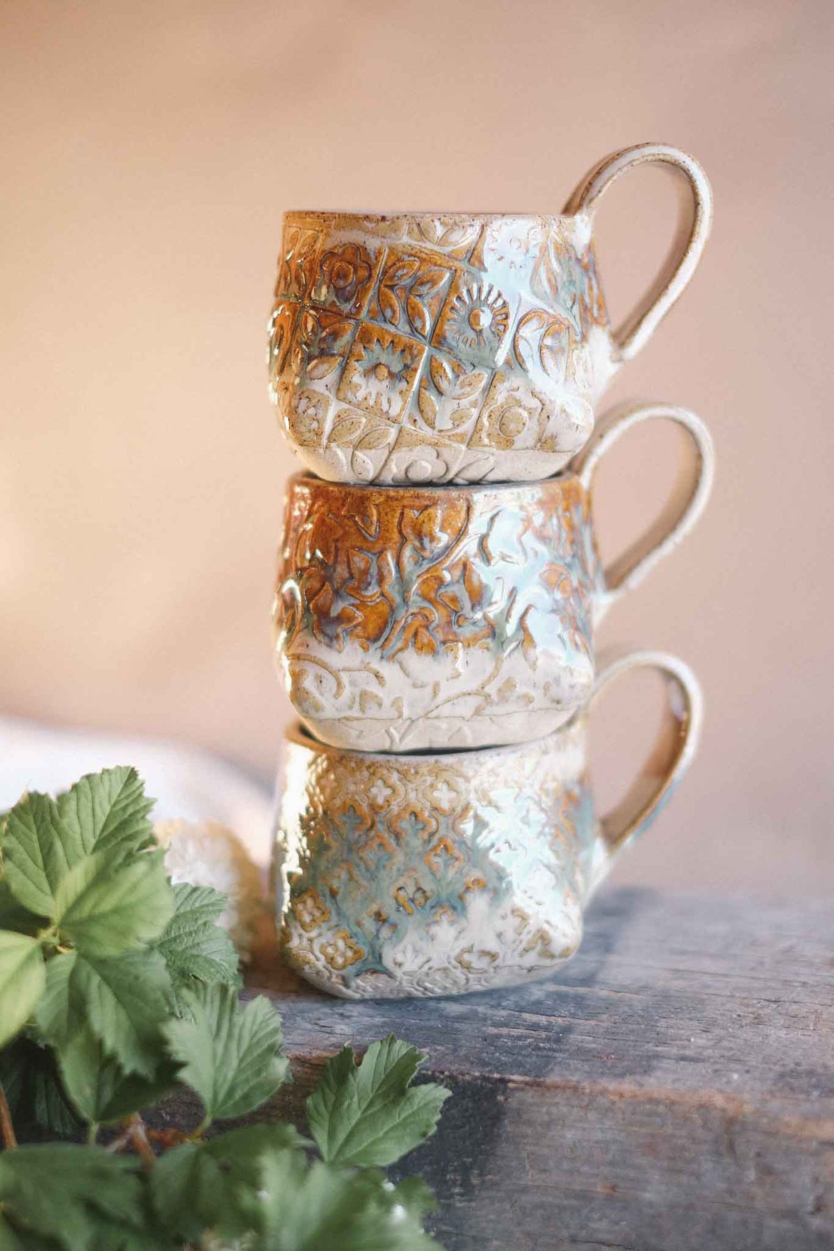 Pattern Fold Mug – Seaweed Glaze – 300ml
