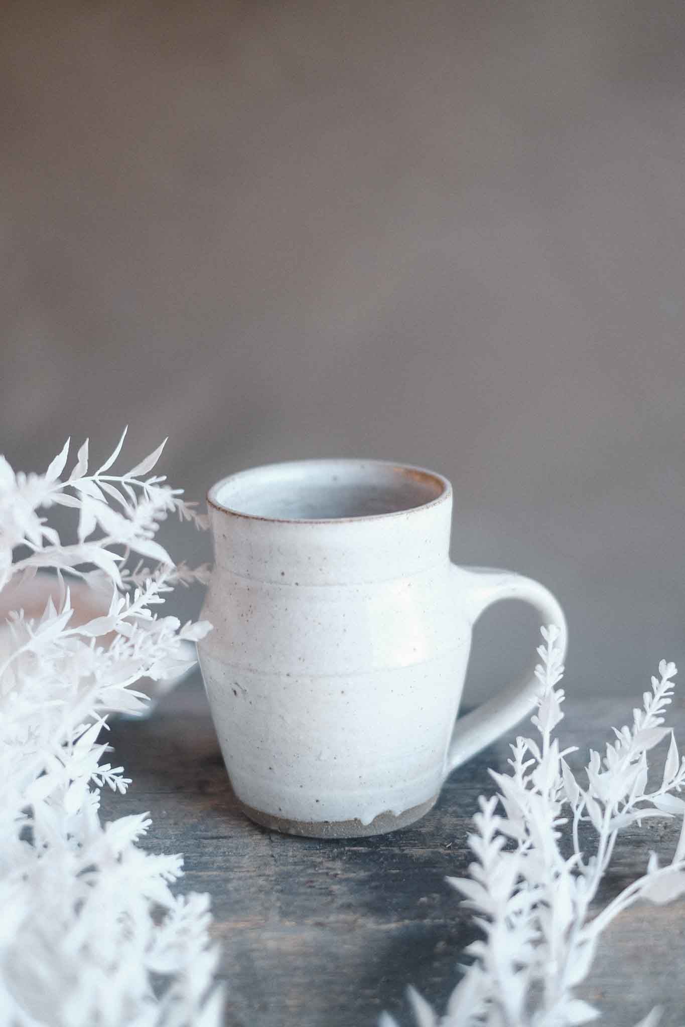 Handmade Mug — Wheel Thrown — White 4