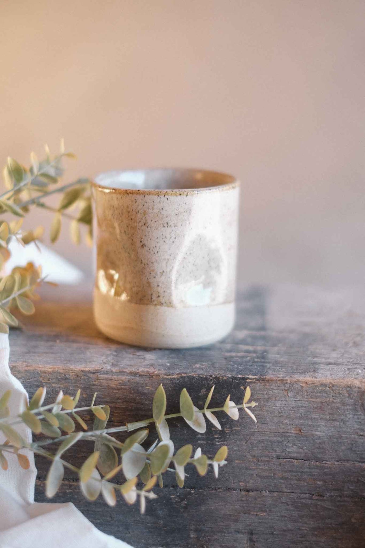 Latte Cup – Dimpled Wabi Sabi – Binalong Glaze – 320–350ml