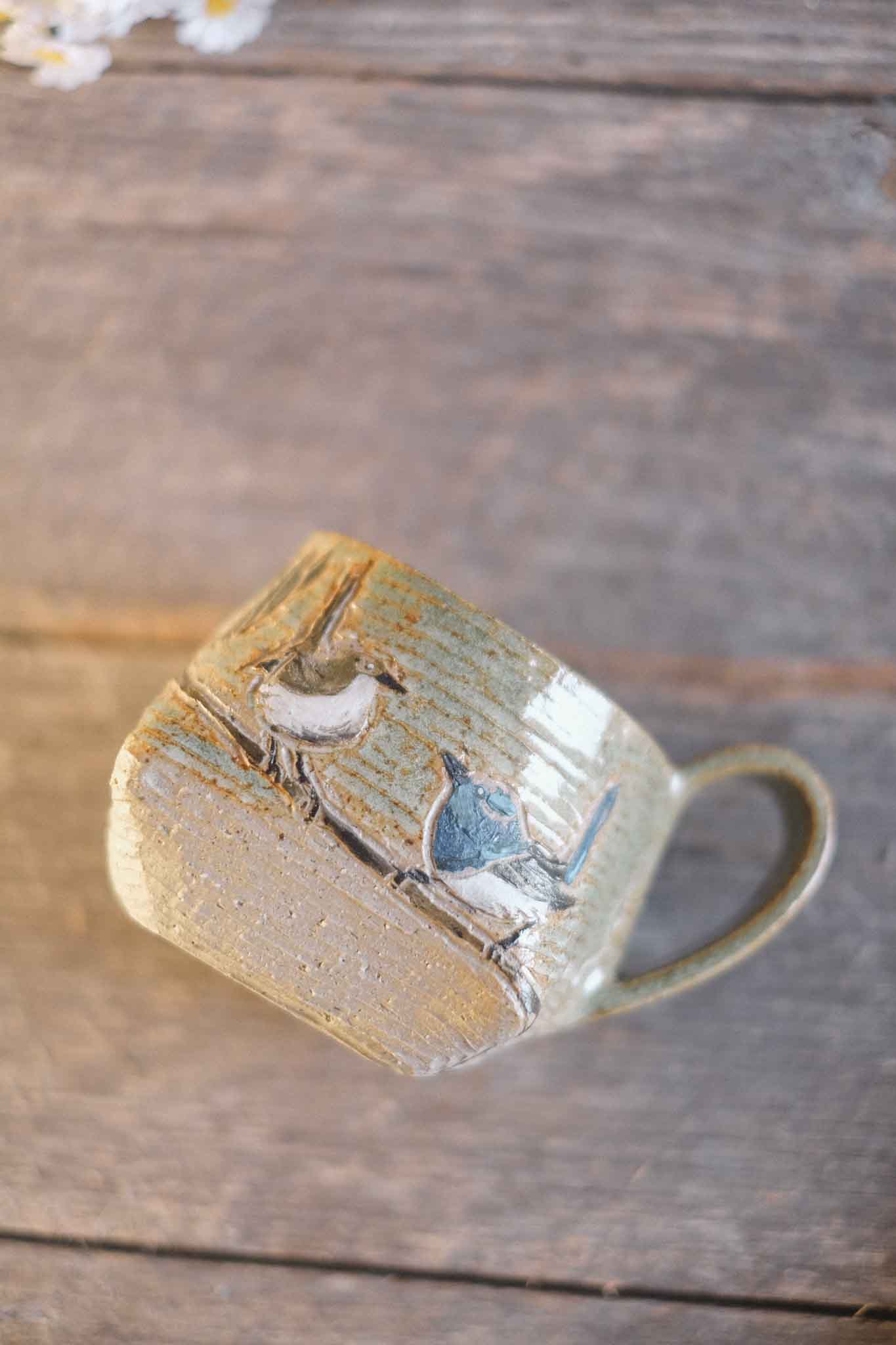 Carved Robin Mug — Sage — Jane Chapman Collaboration