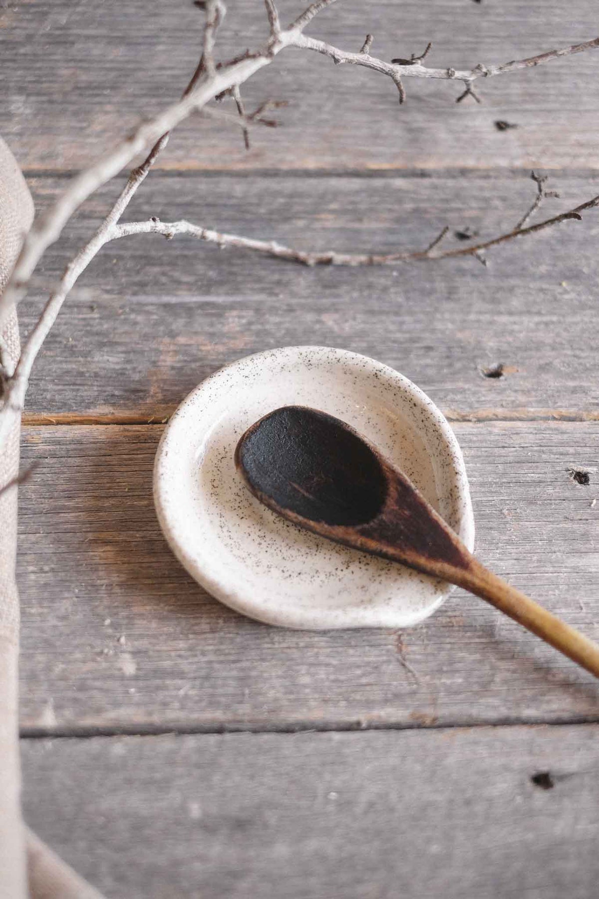 Spoon Rest – White Speckle