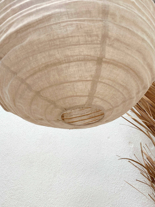 THE ATHENA LINEN PENDANT: Natural / 60cm / Round