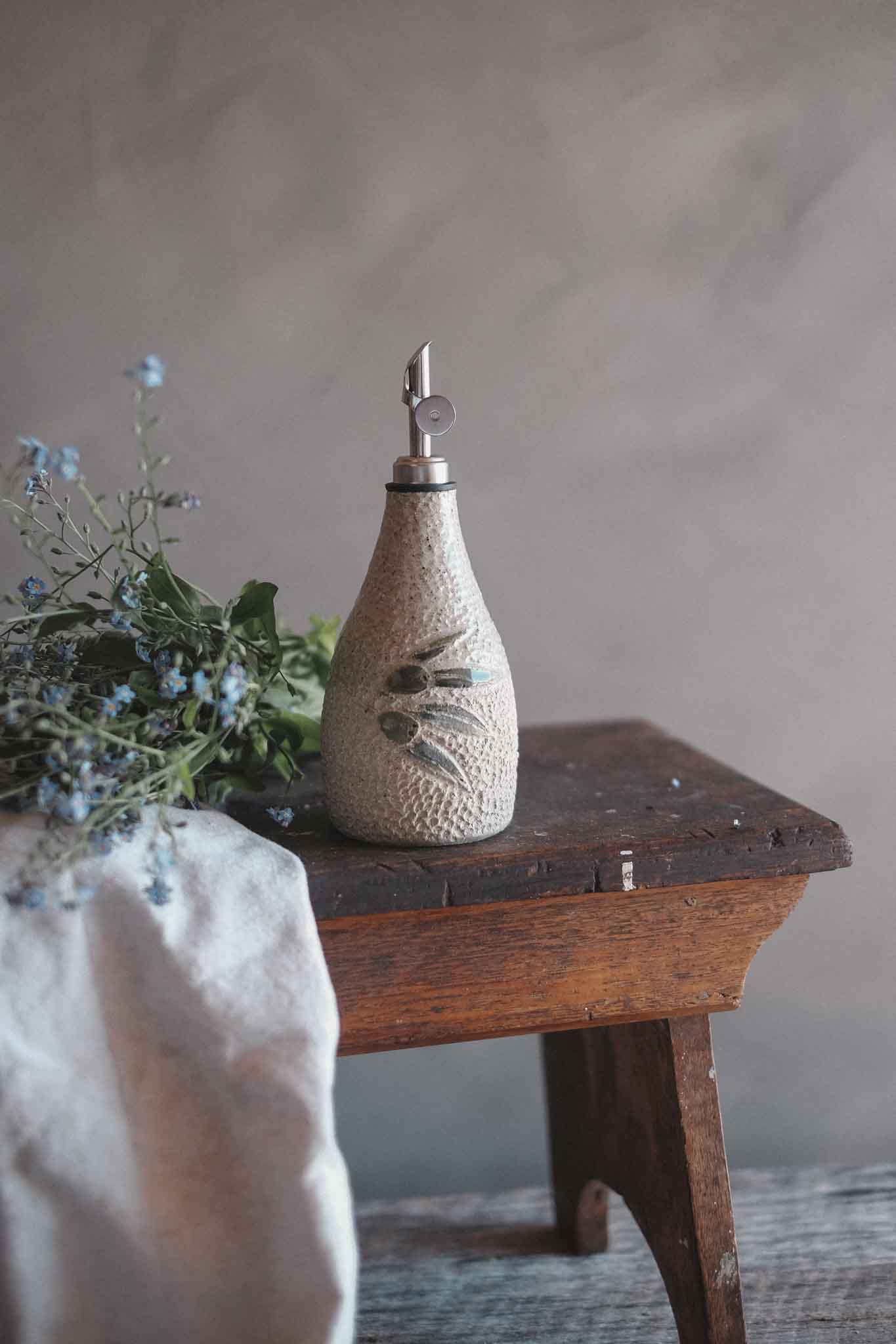 Illustrated Olives Oil Pourer/Cruet - Jane Chapman Collaboration