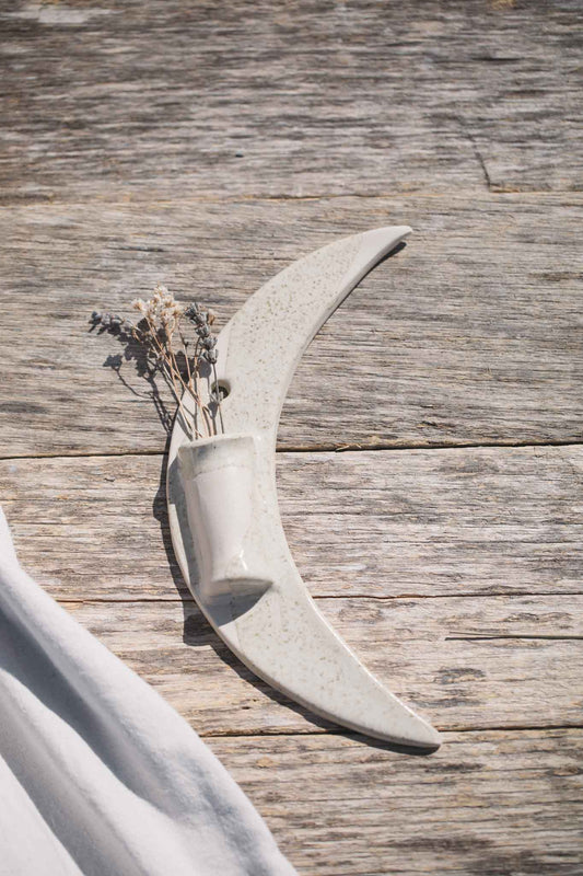 Handcrafted Crescent Moon Wall Planter