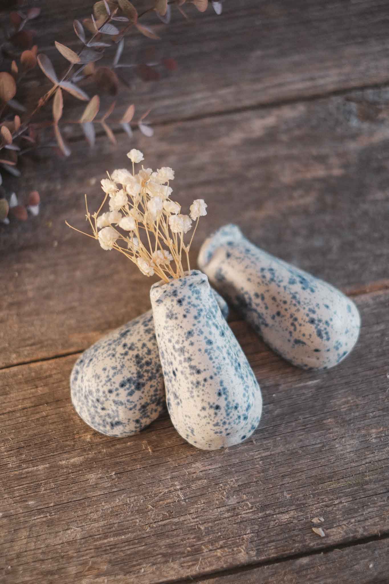 Magnetic Tiny Vase — Blue Splatter