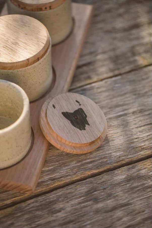 Wild Clay Jar Trio with Tas Oak Lids