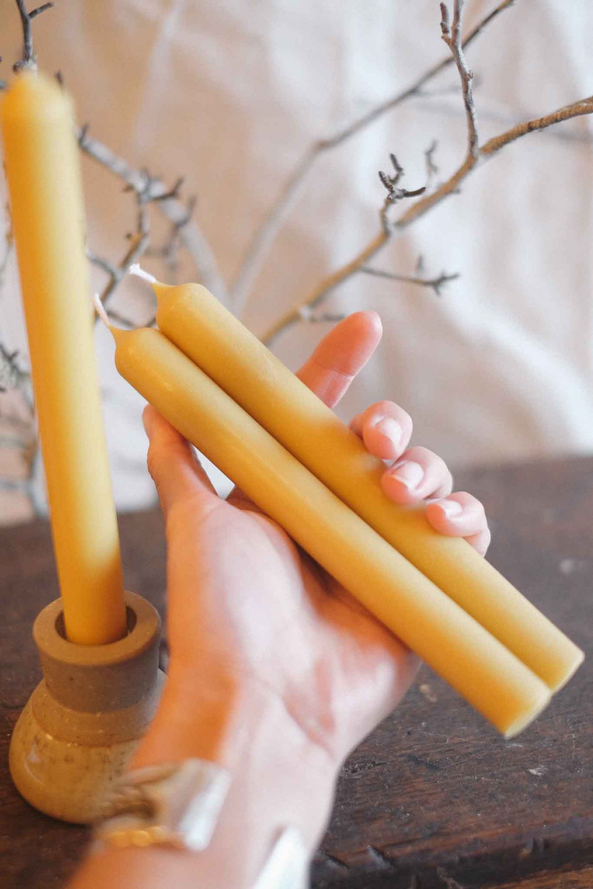 Pure Beeswax Taper Candle