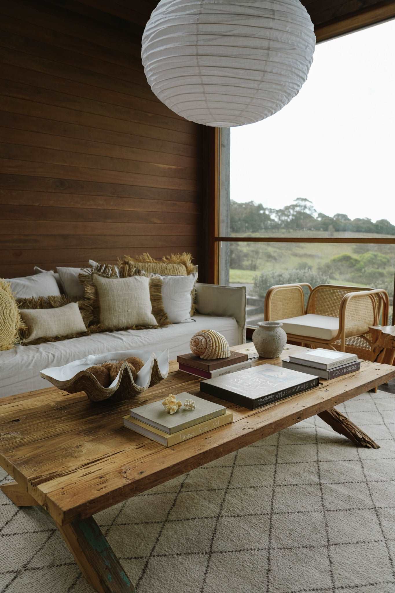 THE ATHENA LINEN PENDANT: White / 60cm / Pear