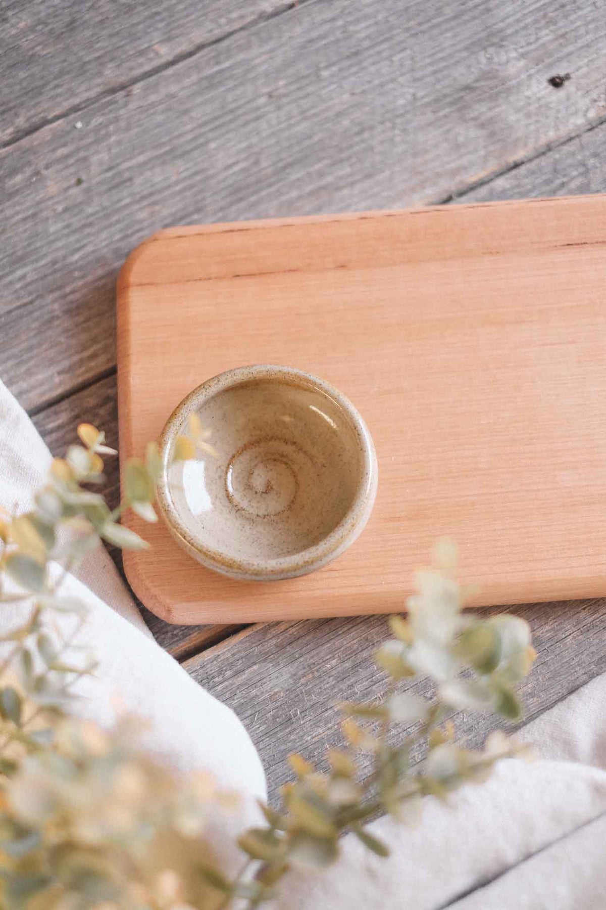 Serving Board w/ Wild Clay Bowl — 45cm x 18cm