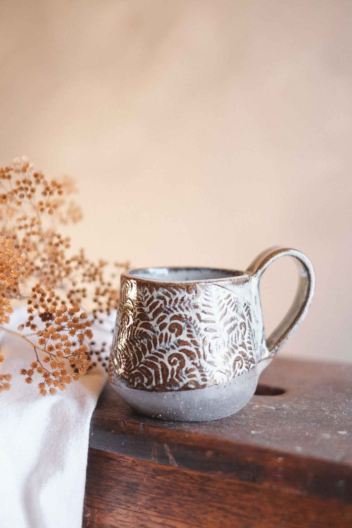 Black Clay Fern Mug – 300ml