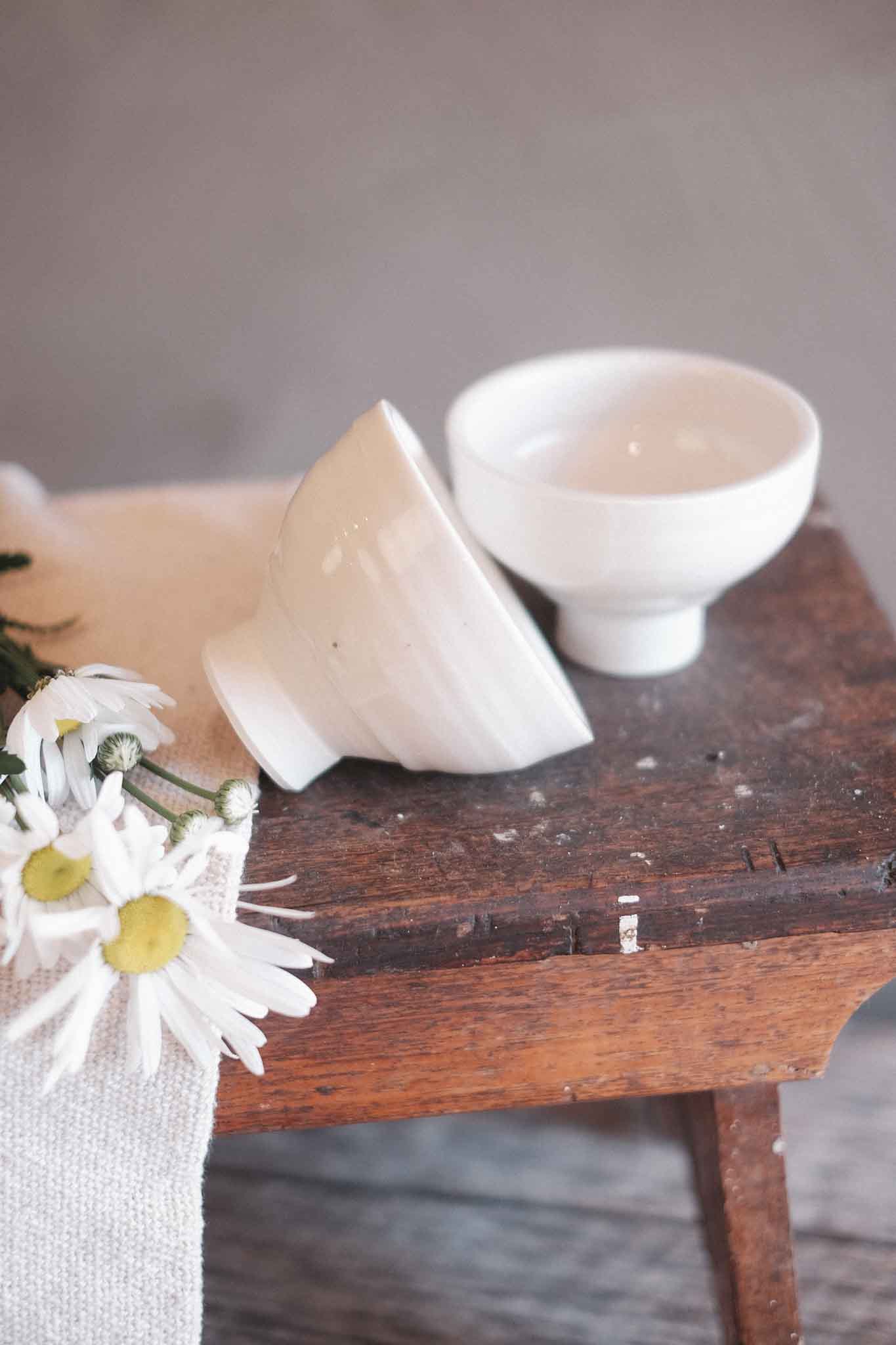 Small Pedestal Bowl | Clear Celadon on White Clay