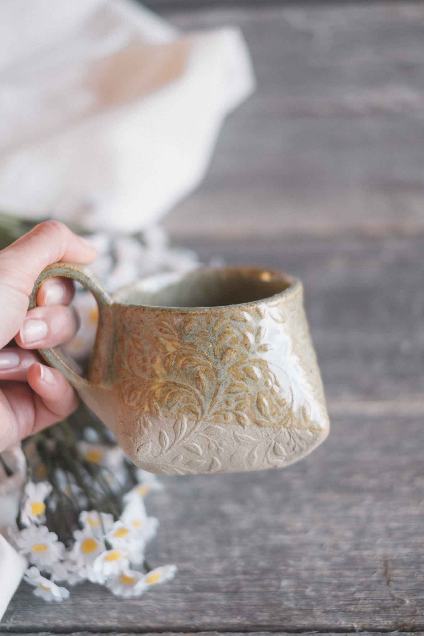 The Folded Mug — Sage Pattern