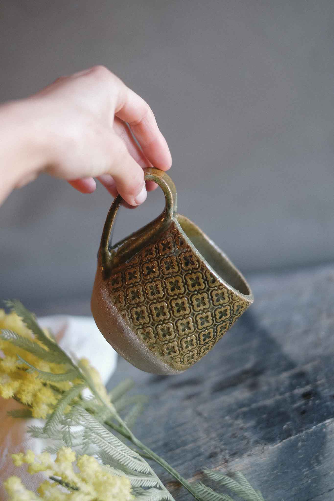 Handbuilt Ceramic Mug — Jade Pattern