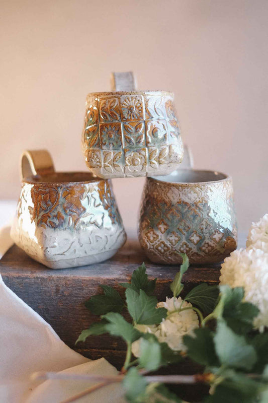 Pattern Fold Mug – Seaweed Glaze – 300ml