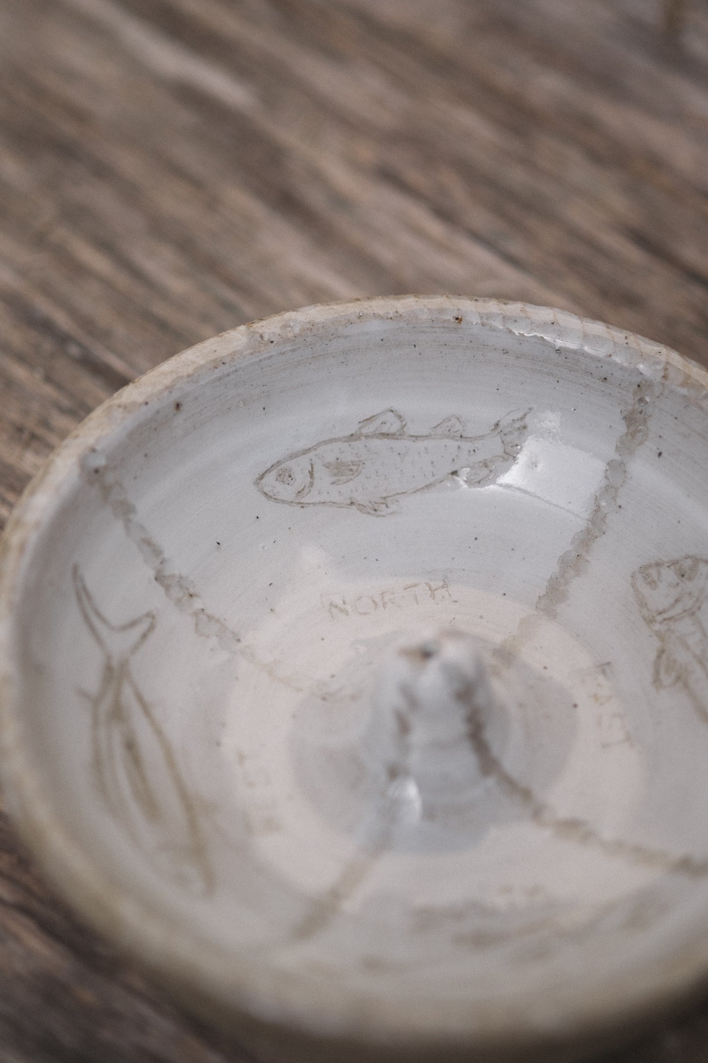 Carved Fish Compass Incense Dish