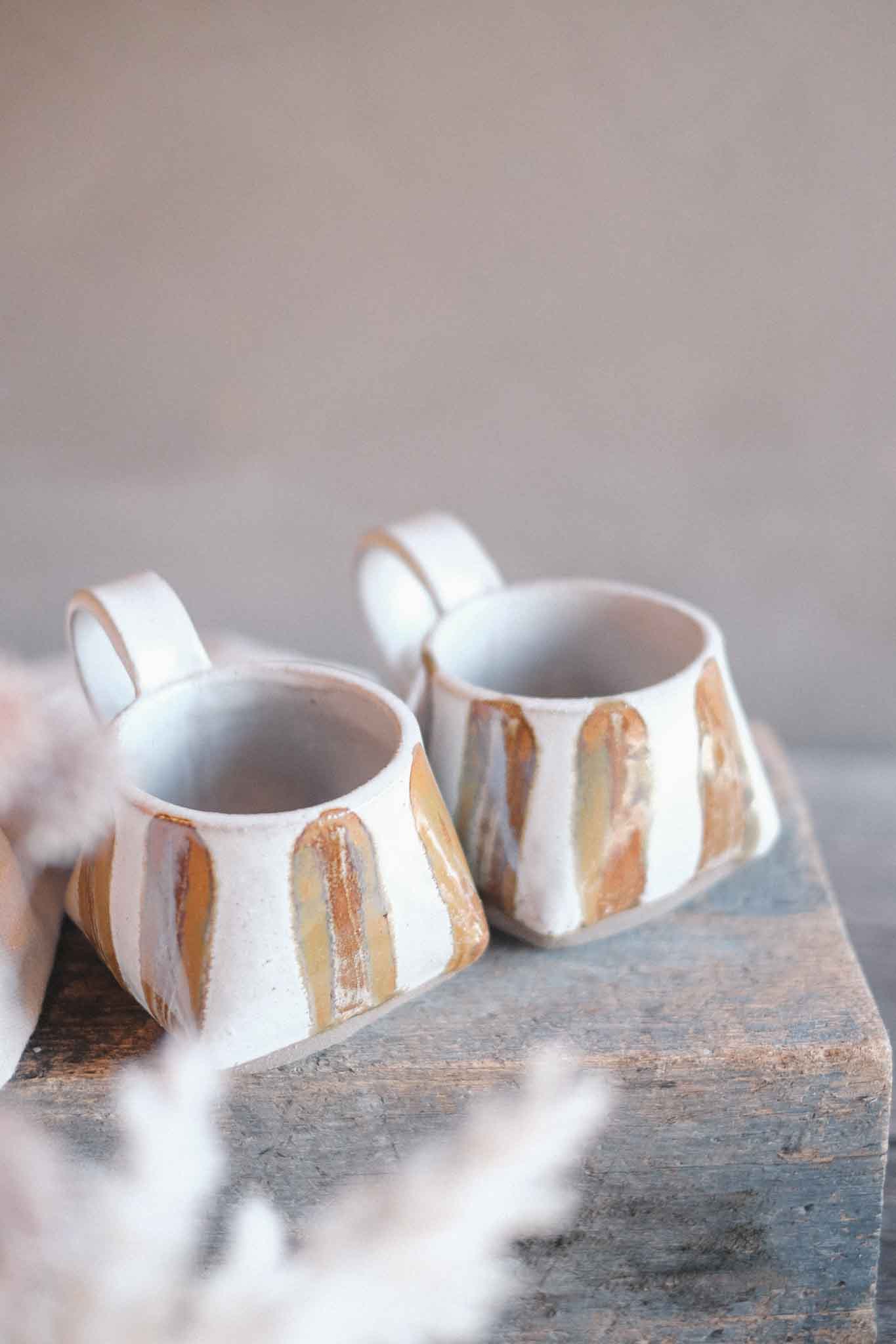 The Folded Mug — Lichen Striped