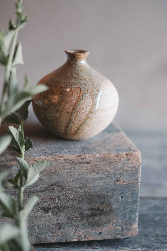 Handcrafted Wild Clay Bud Vase — Medium Sage