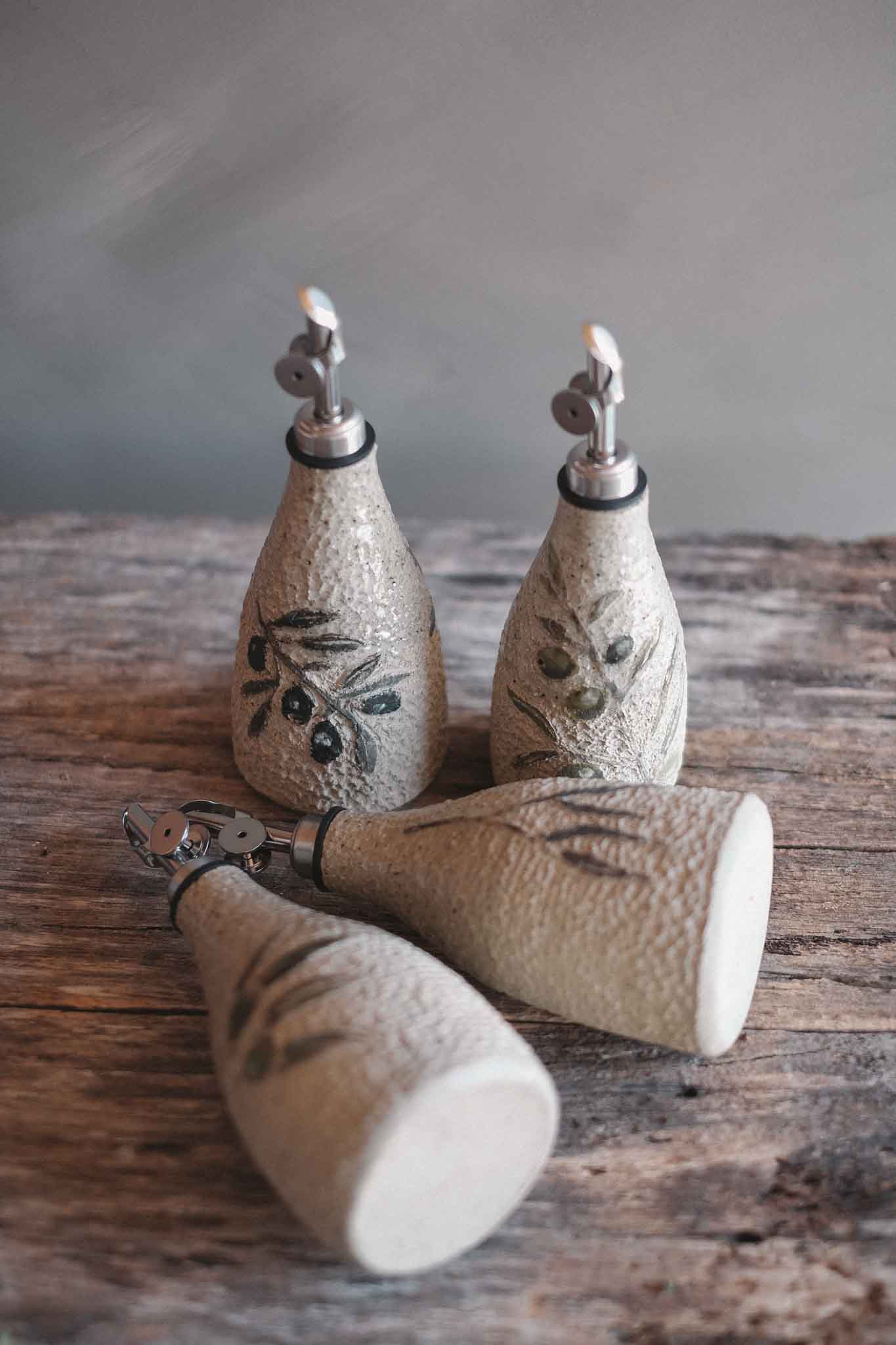 Illustrated Olives Oil Pourer/Cruet - Jane Chapman Collaboration