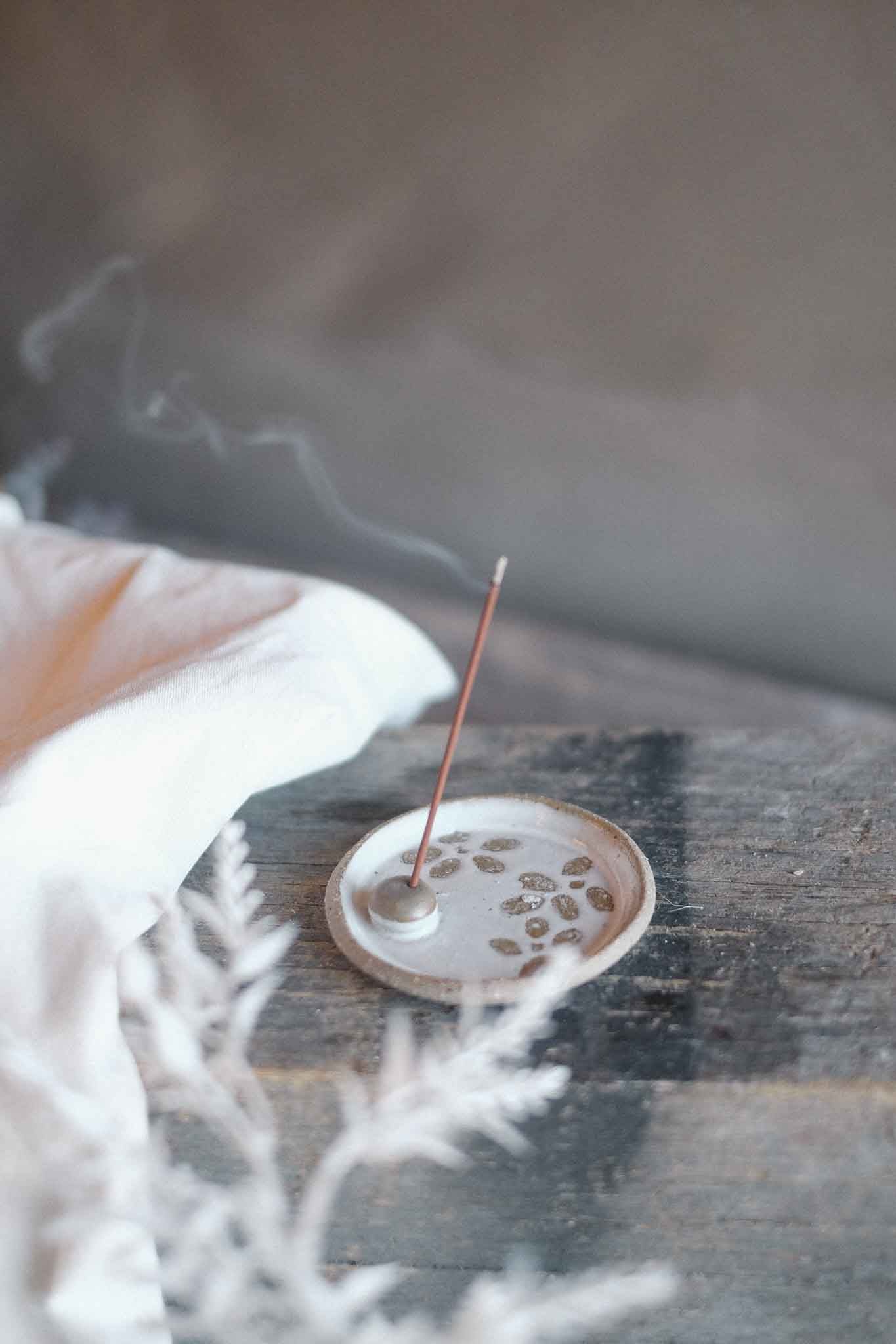 Incense Dish — White