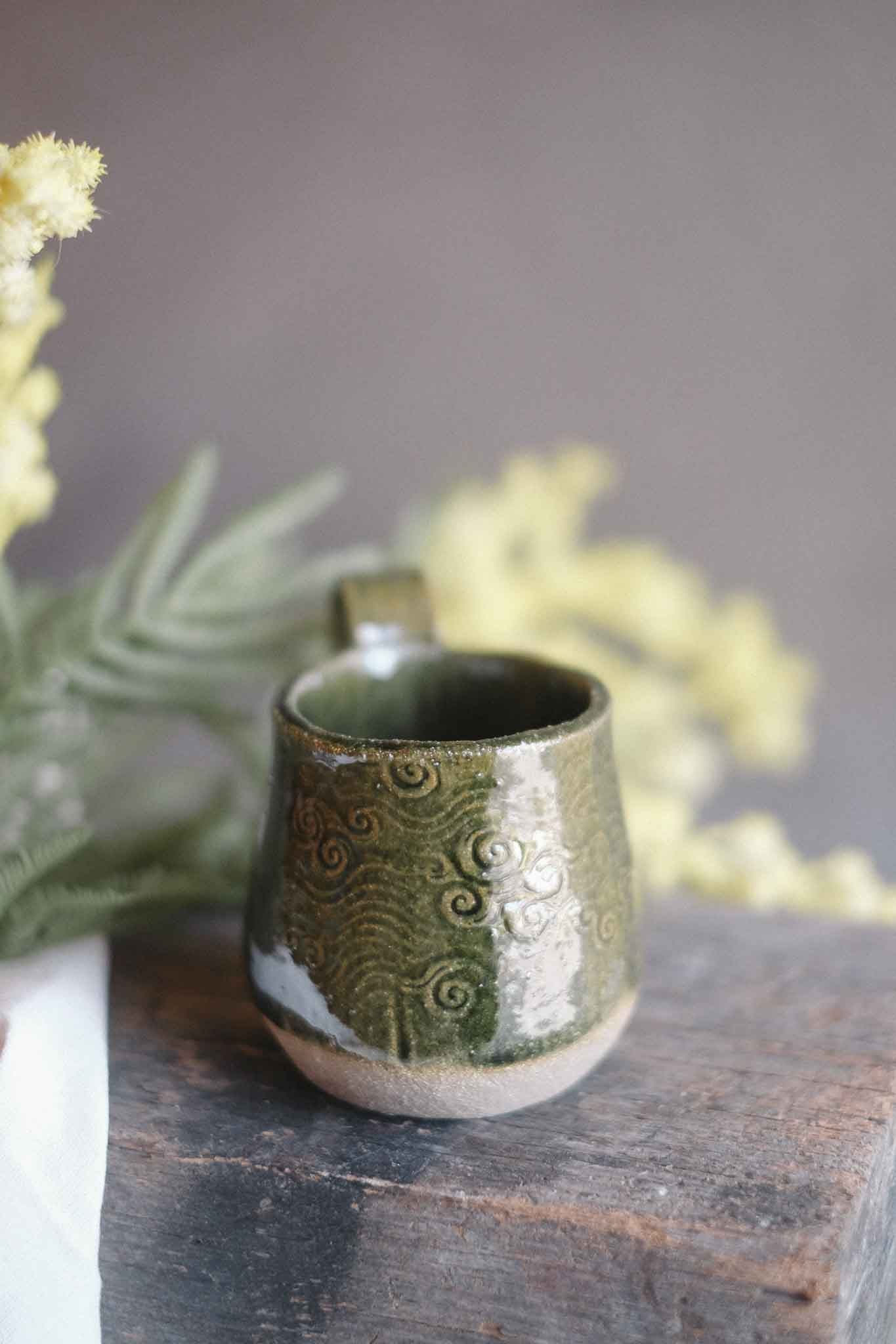 Handbuilt Ceramic Mug — Jade Pattern