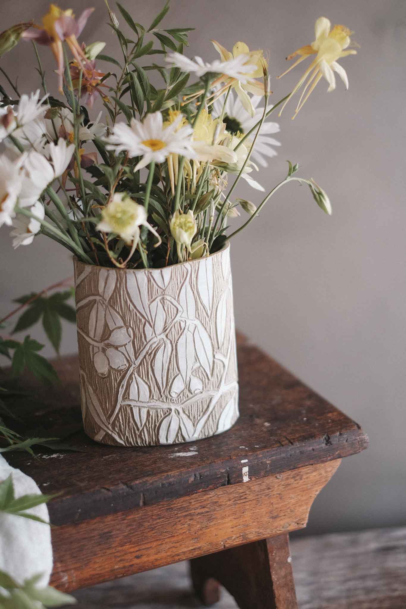 Bird and Florals Vase 1