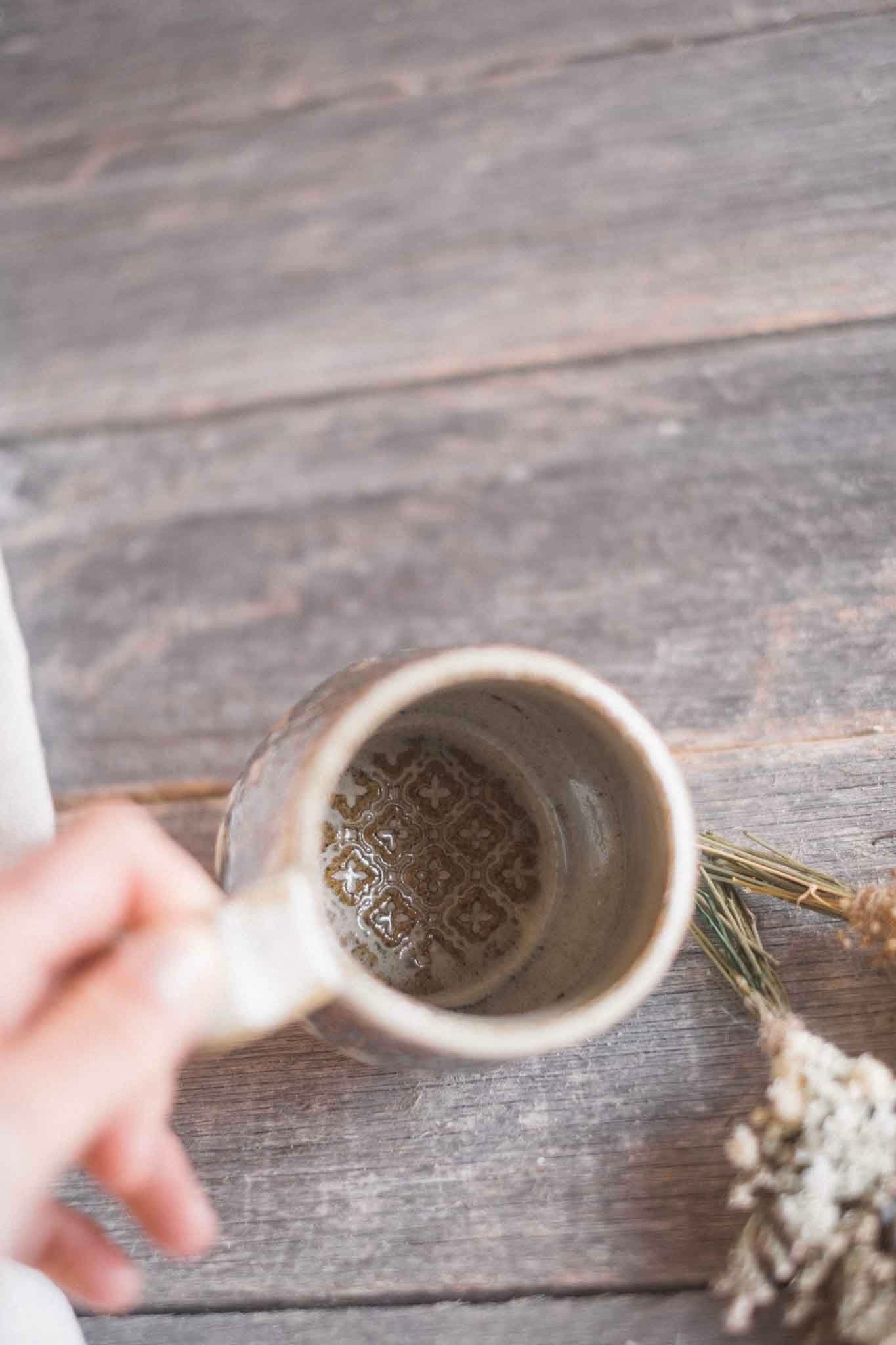 Handbuilt Ceramic Mug 1 — Pattern — Seaweed Glaze