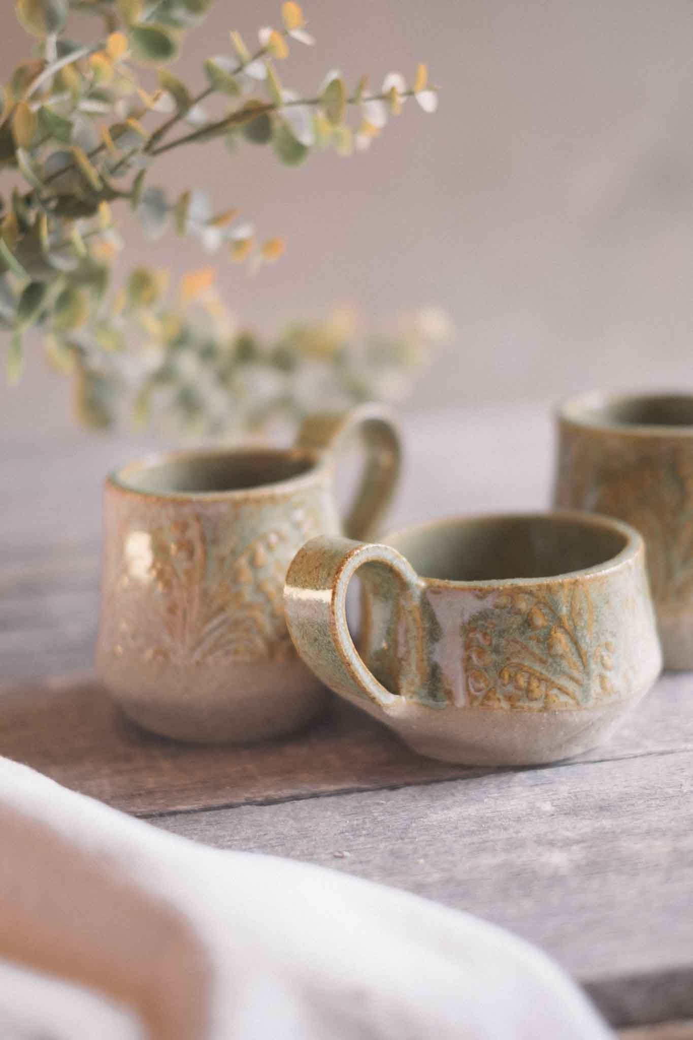 Handbuilt Ceramic Mug 2 — Pattern — Sage