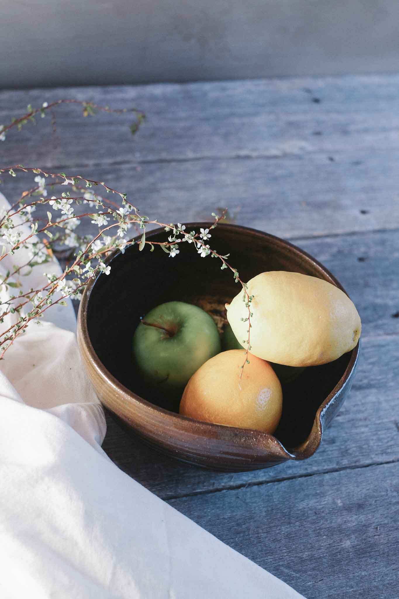 Wild Clay Mixing Bowl with Pouring Spout
