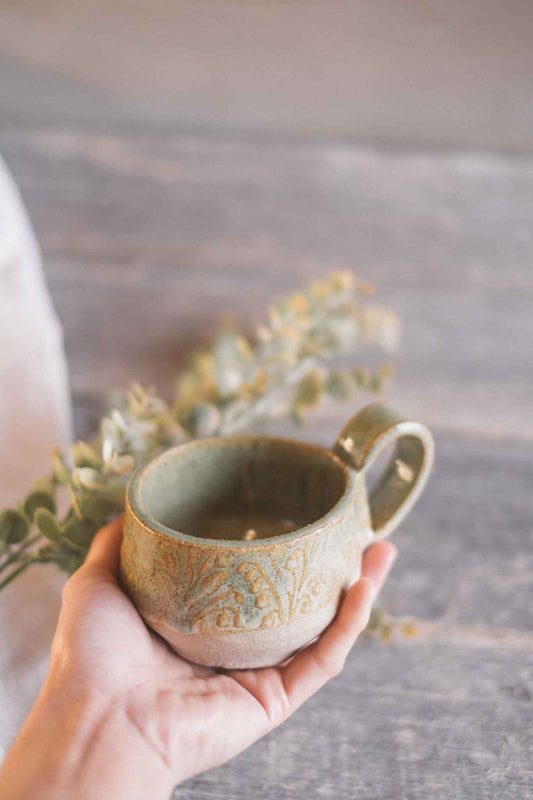 Handbuilt Ceramic Mug 2 — Pattern — Sage