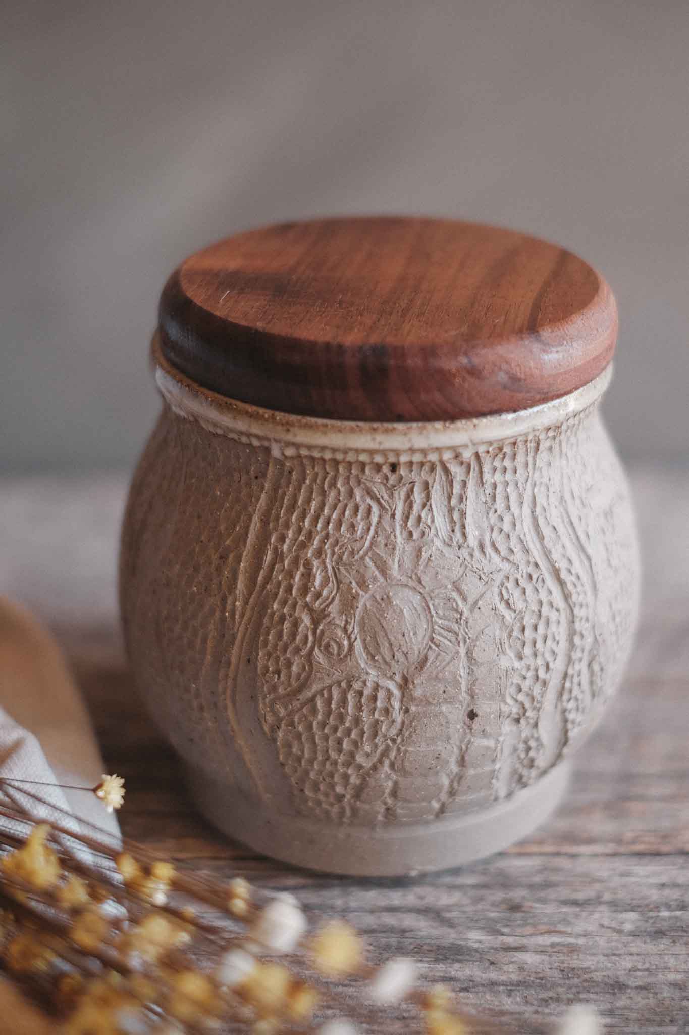 Seahorse Carved Jar with Blackwood Lid — in collaboration with Jane Chapman