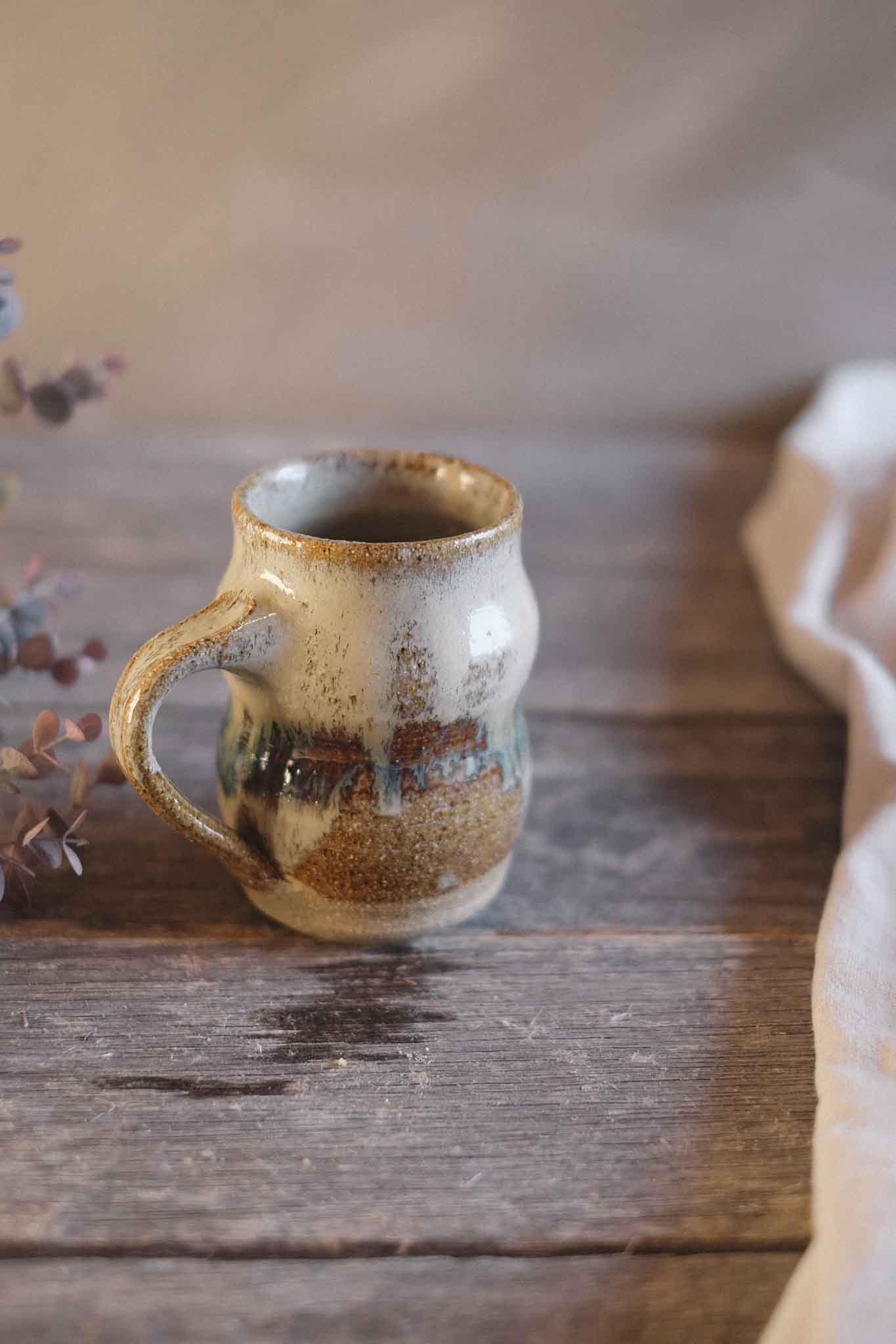 Handmade Mug — Wheel Thrown — Seaweed 2