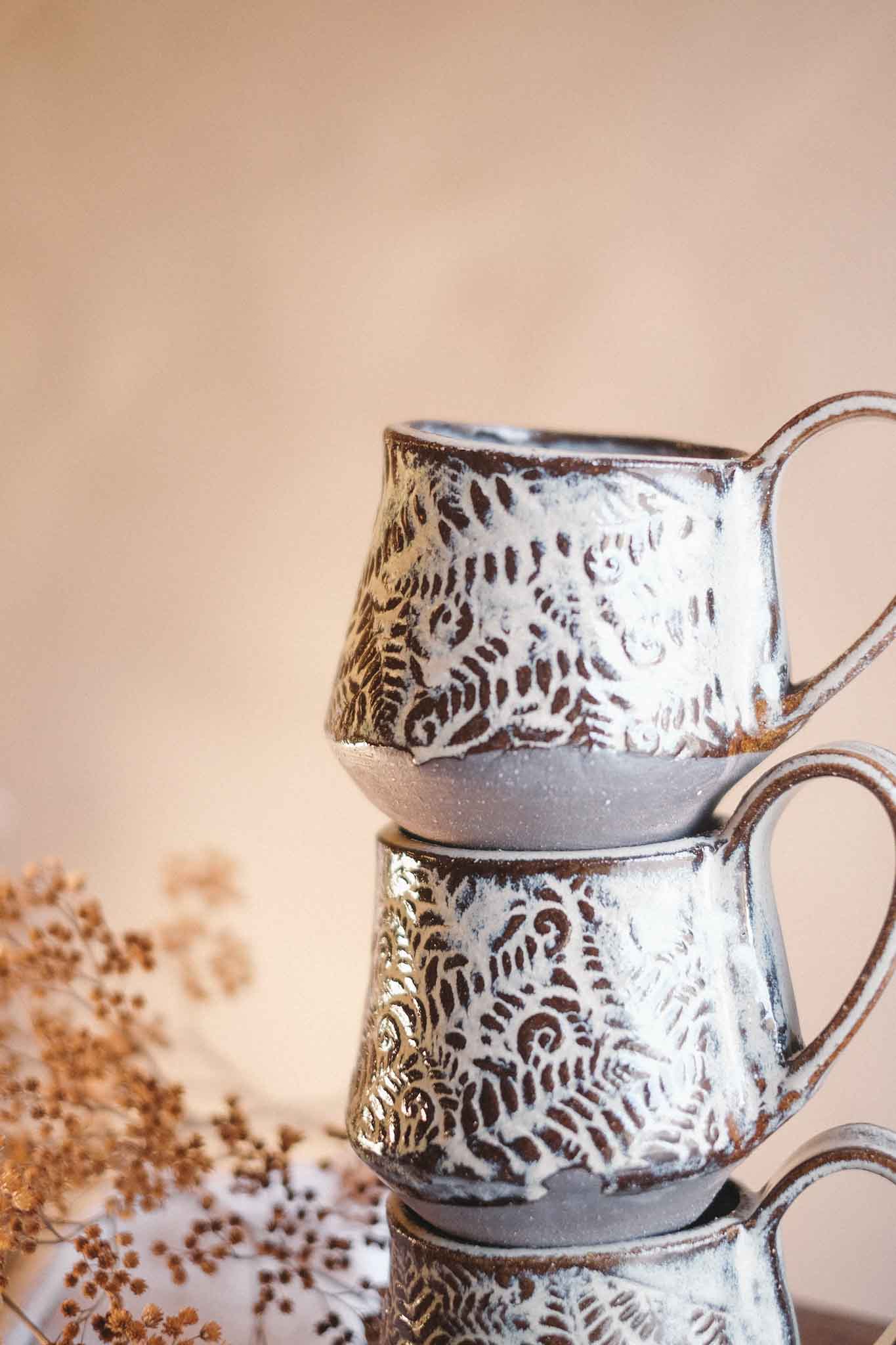 Black Clay Fern Mug – 300ml