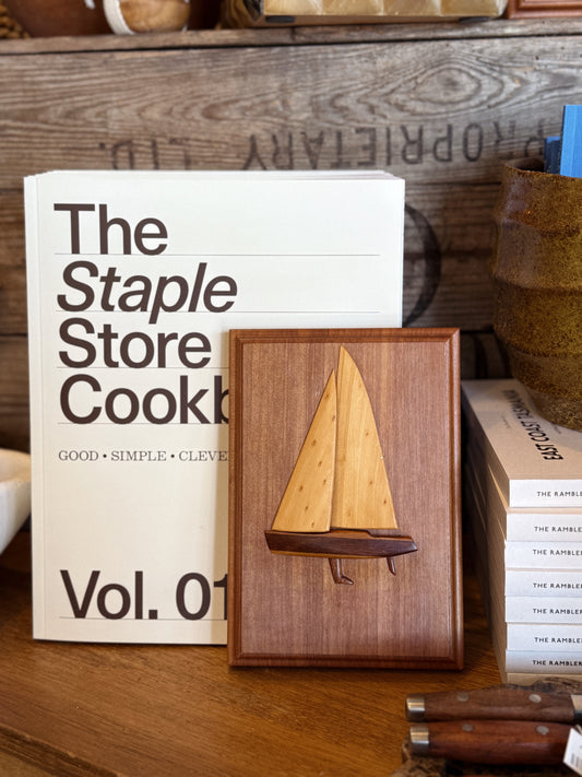 Blackwood Wall Plaque W/ Pine Yacht