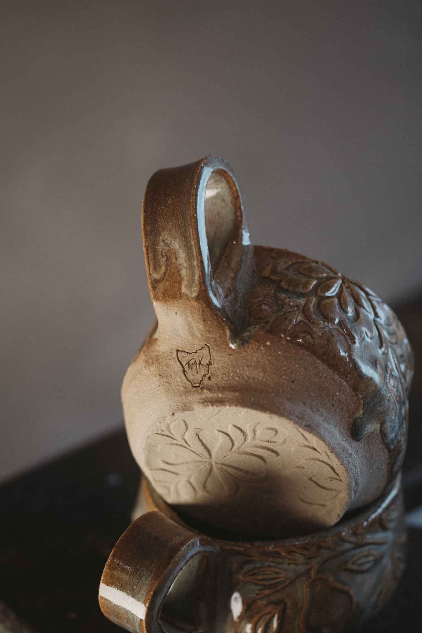 Round Handmade Ceramic Mug — Pattern