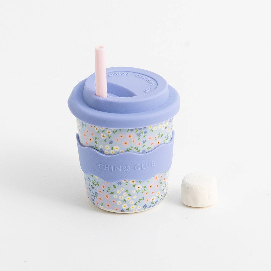 Blue Floral Kids Keep Cup 8oz