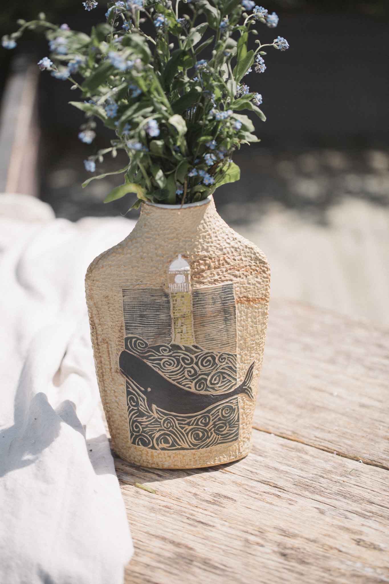 Whale Vase - Jane Chapman Collaboration